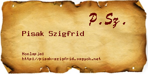 Pisak Szigfrid névjegykártya